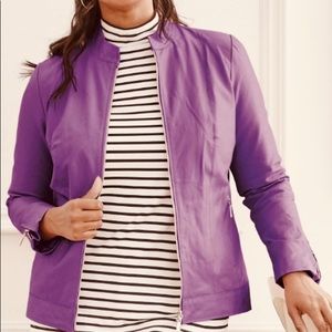 Jessica London Purple Leather Jacket